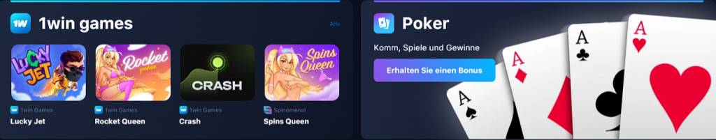 1 win games poker Deutschland